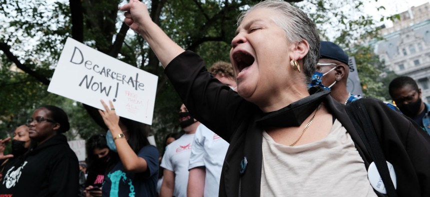 Rikers Island protest