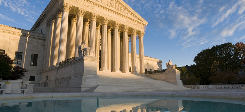 The front of the US Supreme Court in Washington, DC.