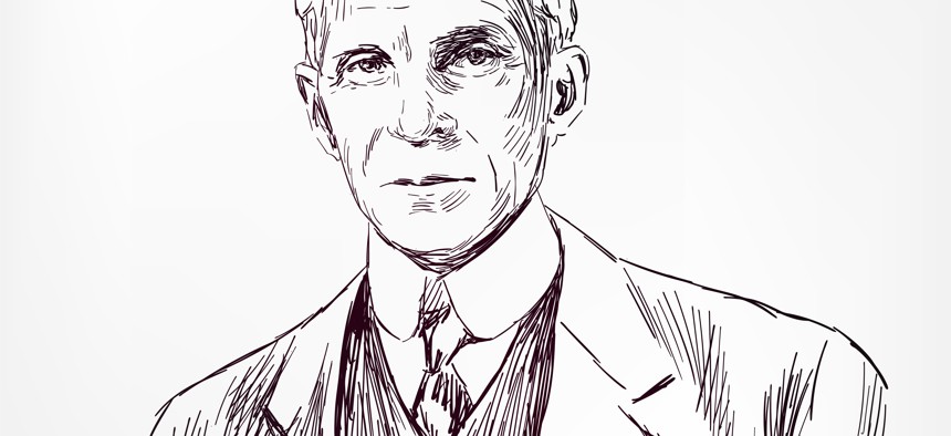 A sketch of inventor Henry Ford