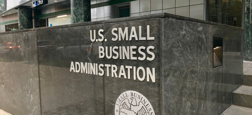 Outside of U.S. Small Business Administration building.