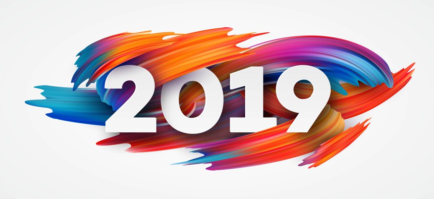 The year 2019 with some colors.