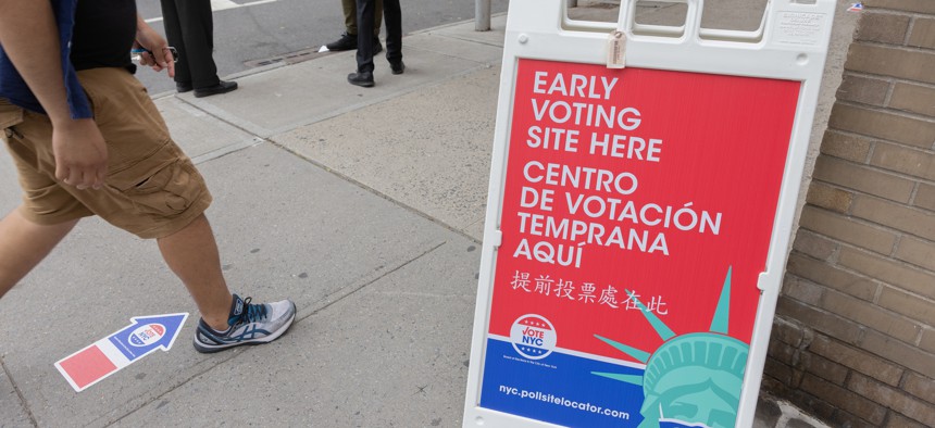 Early voting site in Manhattan during the June 2021 primary elections.