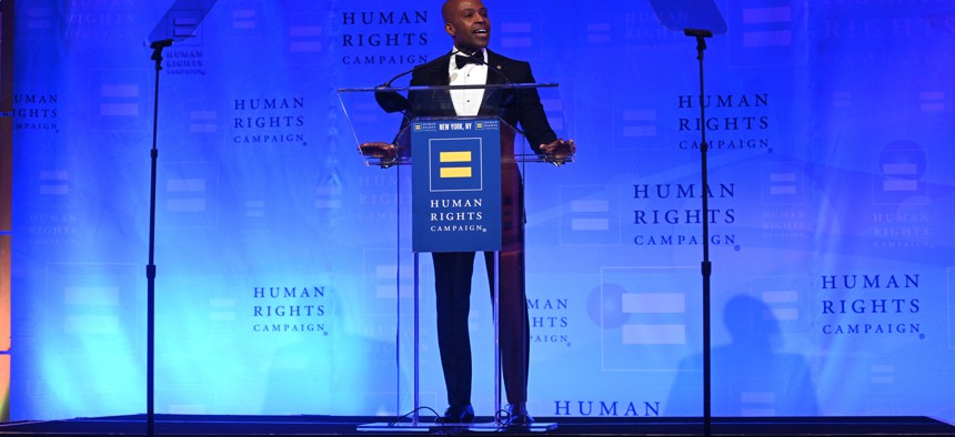 Alphonso David, president of the Human Rights Campaign at the at the Human Rights Campaign Greater New York Gala in 2020.
