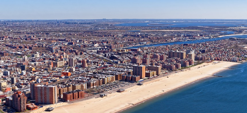 Aerial view of Long Island