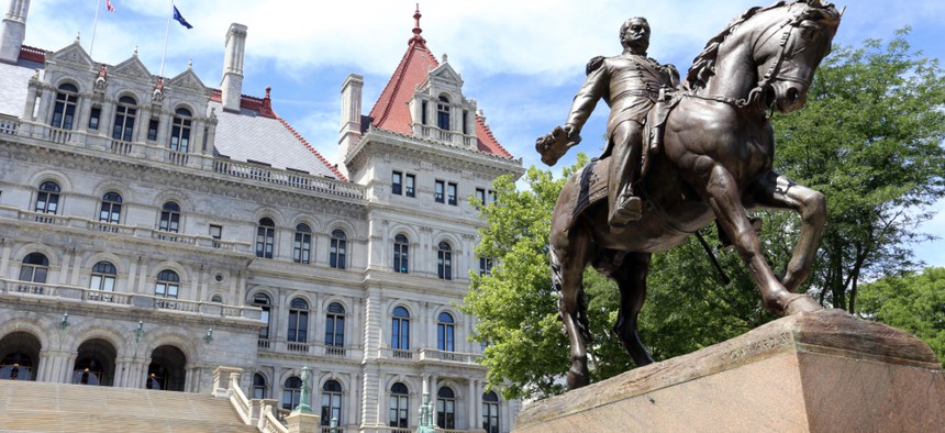 New York state capitol building in Albany