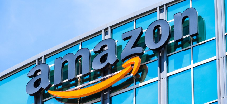A Amazon sign on an Amazon building