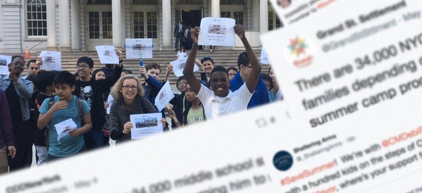 Youth advocates from the Campaign for Children plan to rally at New York City Hall on June 11 to protest proposed cuts to summer camp programs.