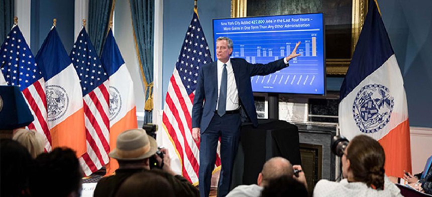 NYC Mayor de Blasio presents executive budget