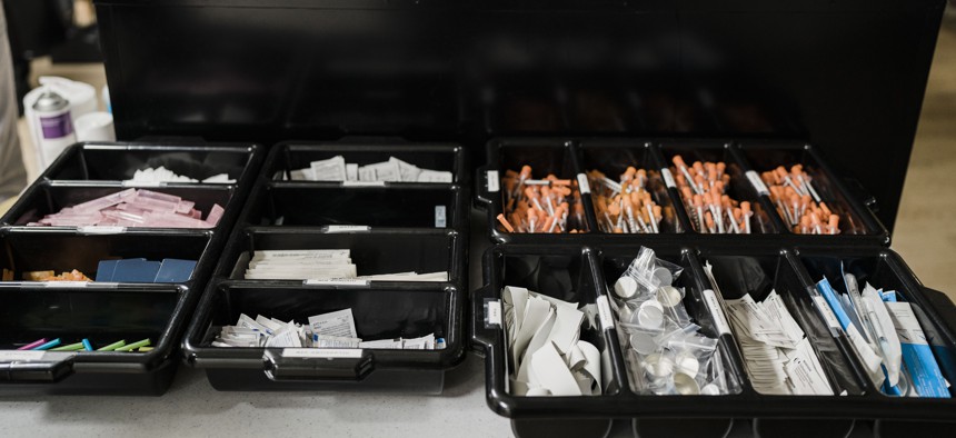 Narcotic consumption materials at a safe injection site operated by OnPoint NYC earlier this year.