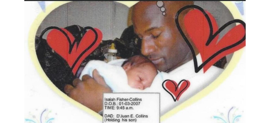 D'Juan Collins with his newborn son Isaiah, who was later taken into foster care after Collins was arrested on a drug charge and sent to Rikers.