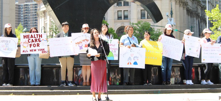 Grace Wang during the Chinese-American Planning Council's advocacy day in Foley Square