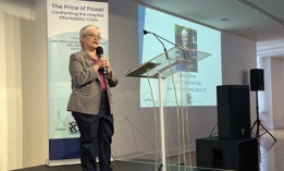 Lynn C. Schulman, chair of the New York City Council Health Committee, speaks to attendees at The Price of Power: Confronting the Hospital Affordability Crisis conference.